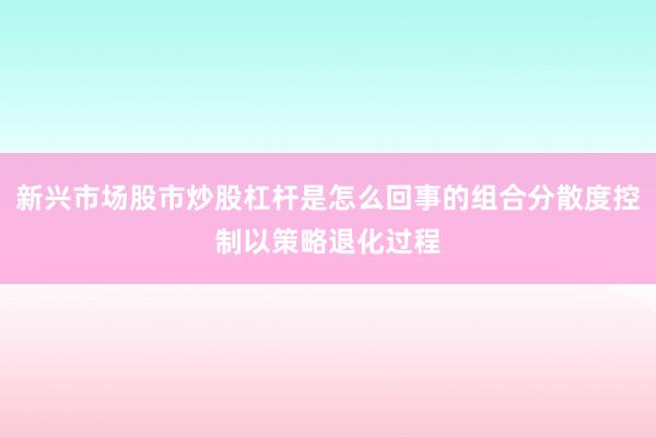 新兴市场股市炒股杠杆是怎么回事的组合分散度控制以策略退化过程