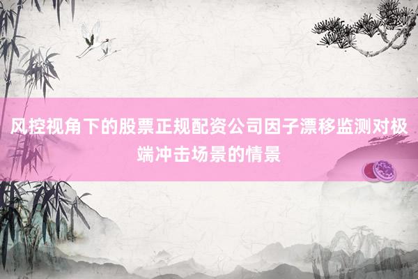 风控视角下的股票正规配资公司因子漂移监测对极端冲击场景的情景