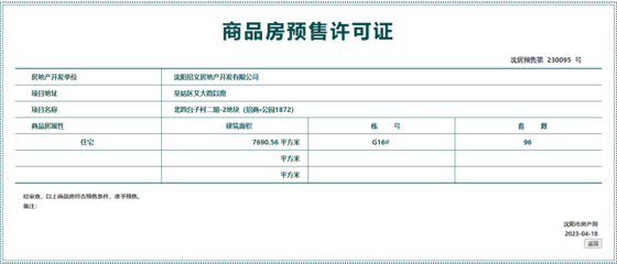 拿证速递|招商·公园1872获预售许可 共96套房源